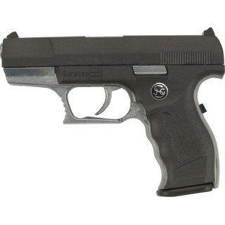 Schrödel J.G. Euro-Cop Pistole: Spielzeugpistole für Zündplättchen, ideal für das Polizeikostüm, 13 Schuss, auf Tester, 16.5 cm, schwarz (306 0961)
