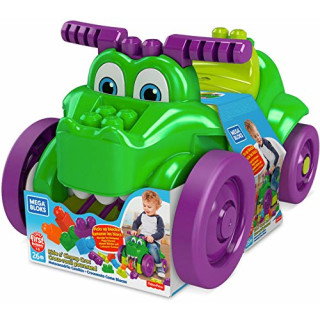 Mega Bloks GFG22 - Block Spiel Krokodil Fahrzeug mit 26 Bausteinen, Spielzeug ab 1 Jahr