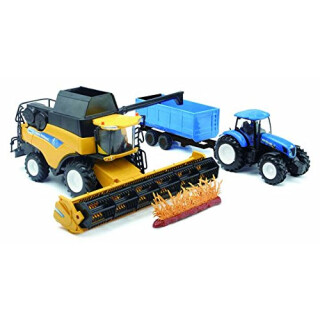 1:32 New Holland CR9090 Harvester & T7000 Traktor mit Anhänger / Playset
