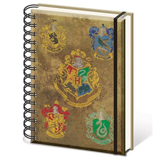 HARRY POTTER SR72083 Notizbuch A5 Spiralbindung mit den Wappen der Häuser von Hogwarts