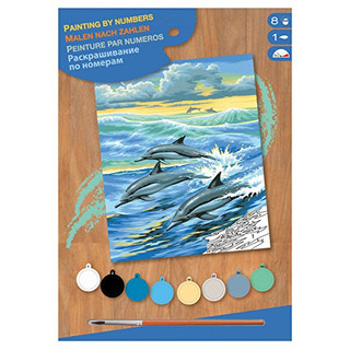 Mammut 8220031 - Painting by Numbers Junior-Delfine, ca. 30,3 x 22,4 cm