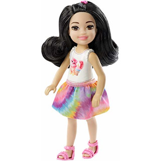 Mattel Barbie Club Chelsea Mini Girl Doll - Cat Top with Black Hair Doll (FXG77)