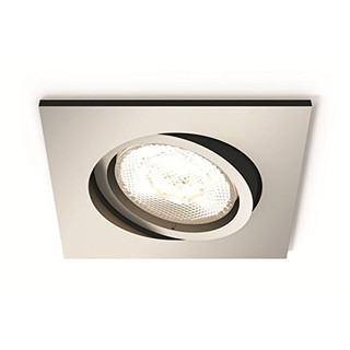 Philips 5039317P0 A++ to A, myLiving LED Einbauspot Shellbark Eckig Warmglow, 3 x 500 lm, Plastik, 4.5 W, Integriert, nickel, 9 x 9 x 5 cm