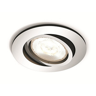 Philips 5020111P0 A++ to A, myLiving LED Einbauspot Shellbark Rund Warmglow, 500 lm, Plastik, 4.5 W, Integriert, chrom, 9 x 9 x 5 cm