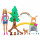 Barbie GTN60 - Waldtier-Forscherin Spielset mit blonder Barbie-Puppe und 10 Tierfiguren