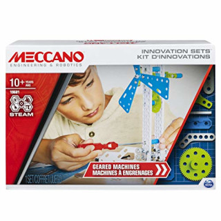 MECCANO – Erfindungs-Set – Erfindungs-Set – Koffer mit Zahnrädern, 2 Werkzeuge und 1 Locher Maker Tool – Bauspiel – Spielzeug für Kinder ab 10 Jahren