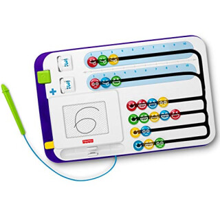 Mattel FNK69 Fisher-Price 1-2-3 Rechentafel mathematisches Lernspielzeug mit magnetischer Maltafel