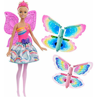Barbie FRB08 Dreamtopia Regenbogen-Königreich Magische Flügel-Fee Puppe (blond)