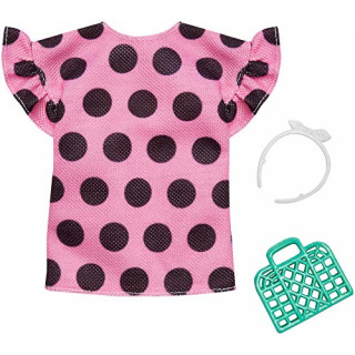Mattel Barbie Fashion Night Outfit - Pink Dotted Shirt and Accessory (FXJ13)