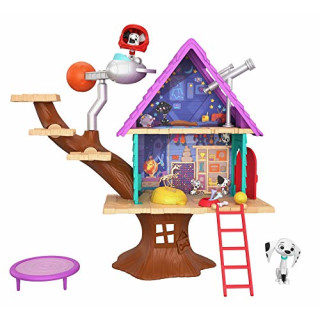 Mattel GDL88 - Disney Das Haus der 101 Dalmatiner Dylans Baumhaus Spielset mit Dylan und Dolly, Spielzeug ab 5 Jahren