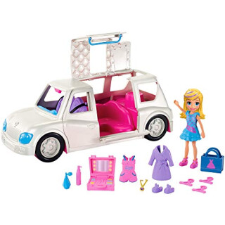 Polly Pocket GDM19 - Modespaß Limousine mit Make-up und Modezubehör, Puppen Spielzeug ab 4 Jahren