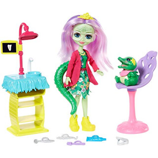 Enchantimals Themenpack GFN55 - Andie Alligator & Marshy Liebenswerte Zahnärztin Puppen Geschenkset, Spielzeug ab 4 Jahren