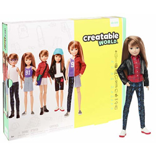 Creatable World GGG53 - Deluxe Charakter Puppen Set, individuell gestaltbare gender neutrale Puppe mit rotblonden, glatten Haaren, Spielzeug ab 6 Jahren