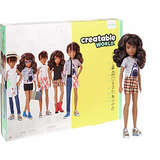 Creatable World GGT68 - Deluxe Charakter Puppen Set, individuell gestaltbare gender neutrale Puppe mit brünetten welligen Haaren, Spielzeug ab 6 Jahren