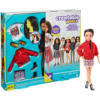 Creatable World GKV47 - Deluxe Charakter Set, individuell gestaltbare Puppe mit brünetten, glatten Haaren, ab 6 Jahren