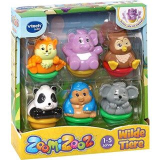 Vtech 80-439004 ZoomiZooz - 6er Set Wilde Tiere, Babytiere, Mehrfarbig