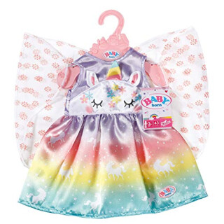 Zapf Creation 829301 BABY born Einhorn Feen Outfit mit Flügeln, Puppenkostüm 43 cm
