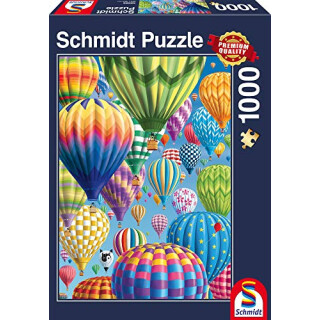 Schmidt Spiele Puzzle 58286 Bonte Ballonen in de lucht, 1000 stukjes Puzzel 58286-Bunte Himmel, Teile Puzzle, bunt