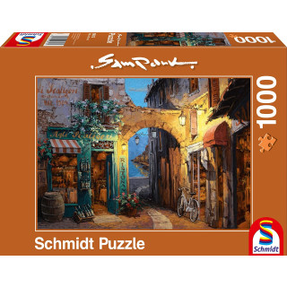 Schmidt Spiele Puzzle 59313-Sam Park, Gässchen am Comer See, 1000 Teile