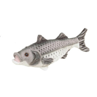 Bauer Spielwaren 14056 Seebarsch Blickfänger Plüschtier, weiß/grau, 25 cm