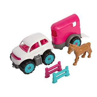 BIG Spielwarenfabrik 800055793 - BIG-Power Worker Mini Ponytransporter-Set Kinderspielzeug für Kinder ab 2 Jahren