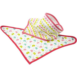 Bieco 38013201 Baby Dreieckstuch 2er Set Schmetterling und Herzen, Sabbertuch, Sabberlatz für Zahnendes Baby, Bandana für Babys und Kleinkinder ab 0M+, 30 g