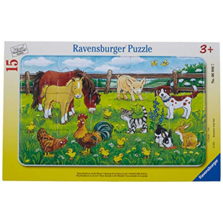 Ravensburger Kinderpuzzle 06046 - Bauernhoftiere auf der Wiese - Rahmenpuzzle