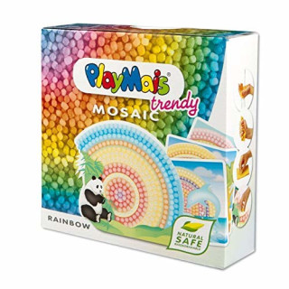 PlayMais TRENDY Mosaic Rainbow Kreativ-Set zum Basteln für Kinder ab 8 Jahren | Über 3.000 Stück & 6 Mosaik Klebebilder mit Regenbogen | Fördert Kreativität & Feinmotorik | Natürliches Spielzeug