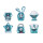 Hasbro Hanazuki B8449ES0 - Sammelschätze 6er-Pack Türkis/Glamourös, Figurenset