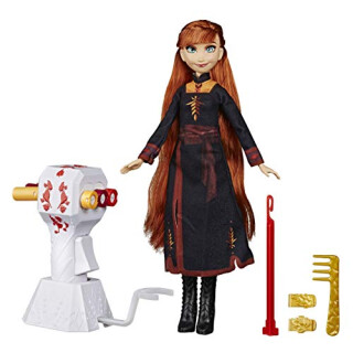 Disney Die Eiskönigin Flechtspaß Anna Puppe mit extralangem, rotem Haar, Styler und Haarclips – Spielzeug für Kinder ab 5 Jahren