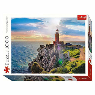 Trefl 10436, Griechenland 1000 Teile, Premium Quality, für Erwachsene und Kinder ab 12 Jahren Puzzle Der Leuchtturm in Melagavi, Farbig