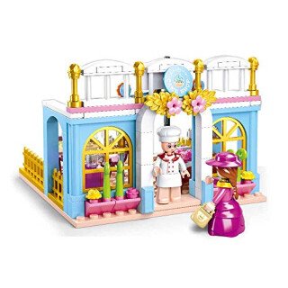 Sluban Klemmbausteine SL95733, Konditorei (199 Teile) [M38-B0873], Spielset , Klemmbausteine, City, mit Spielfigur, Mädchenträume, bunt