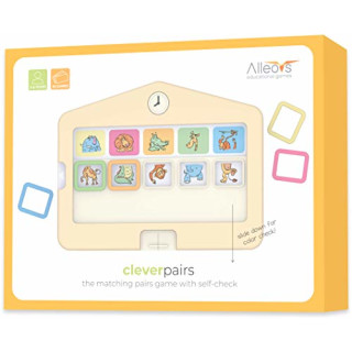 ALLEOVS® CleverPairs Educational Toy for Kids 3 Years Old and Ultra Pro Learn Animals, Letters, Numbers, Colours - Matching Puzzles for Brain Development, Logic, Language, Concentration DE/EN/ES/FR/IT/RU