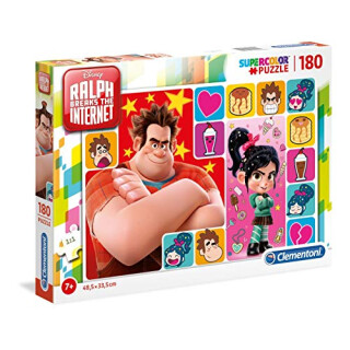 Clementoni 29300 Clementoni-29300-Supercolor Puzzle-Ralph Breaks The internet-180 Teile, Mehrfarben