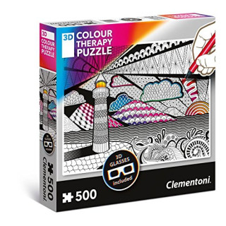 Clementoni 35052" Leuchtturm-3D Colour Therapy Puzzle, 500 Teile