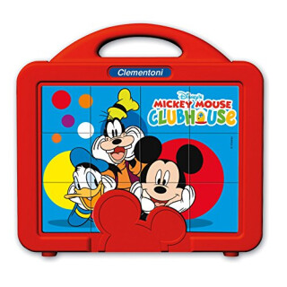 Clementoni 41344 - Disney Mickey Mouse - Clubhouse - Würfelpuzzle im Koffer, 12 Teile