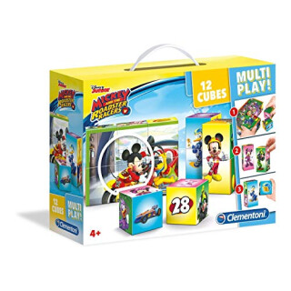 Clementoni 41508 - Disney Junior - Mickey and the Roadster Racers - Multiplay, Würfelpuzzle 12 Teile