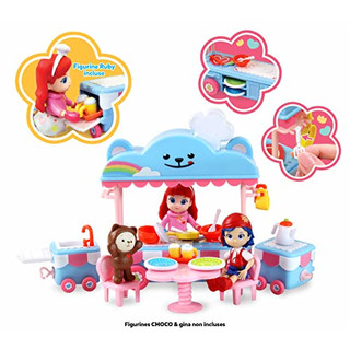 Rainbow Ruby – Lizenz Mini Univers – Mobile Küche – Komplettset mit mobiler Küche – Spielzeug mit Zubehör und Figur Ruby inklusive