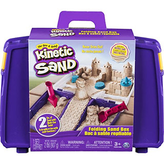 Kinetic Sand, Folding Sand Box with 2lbs of & Mold & Tools, Multicolor