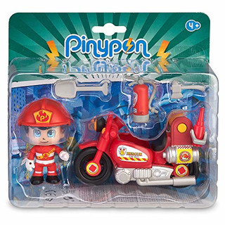 Pinypon Action Feuerwehrmann Motorrad mit 1 Figur für Jungen und Mädchen von 4 bis 8 Jahren (Famosa 700014783)
