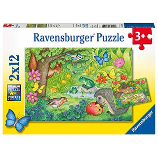 Ravensburger Kinderpuzzle 07610 - Tiere in unserem Garten  - 2 x 12 Teile