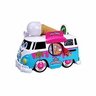BB Junior VW Magic Ice Cream Bus: Spielzeugauto VW Bus mit Licht & Sound, 3 Sprachen (DE/EN/FR), ab 12 Monaten, 20 cm, blau-weiß (16-88610)