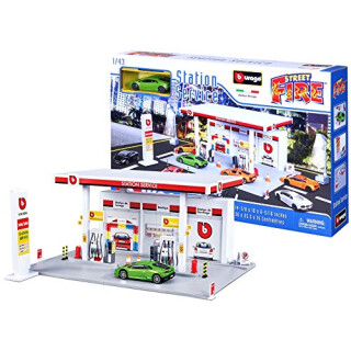 Bburago 1:43 StreetFire "Tankstelle", inkl 1 Fahrzeug, WB