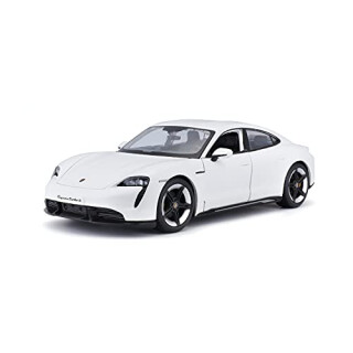 Bburago Porsche Taycan: Modellauto im Maßstab 1:24, Türen beweglich, 20 cm, weiß (18-21098)