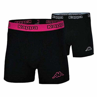 Kappa 4X Logo Boxer Short Herren Boxershorts 4 Stück Schwarz/Fuchsia, Grösse:S