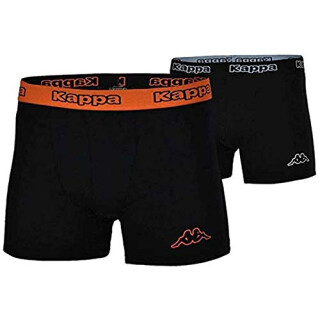 Kappa 4X Logo Boxer Short Herren Boxershorts 4 Stück Schwarz/Orange, Grösse:XXL
