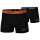Kappa 4X Logo Boxer Short Herren Boxershorts 4 Stück Schwarz/Orange, Grösse:XXL