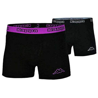 Kappa 4X Logo Boxer Short Herren Boxershorts 4 Stück Schwarz/Lila, Grösse:L