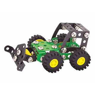 ALEXANDER 1604 Constructor John Traktor mit Pflug Metall Bausatz, 112 Teile Metallbaukasten, Metallbausatz mit Metalltraktor und Kunststoff Elementen, Konstruktionsspielzeug für Kinder ab 8 Jahren