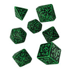 Forest 3D Green & black Dice Set (7)